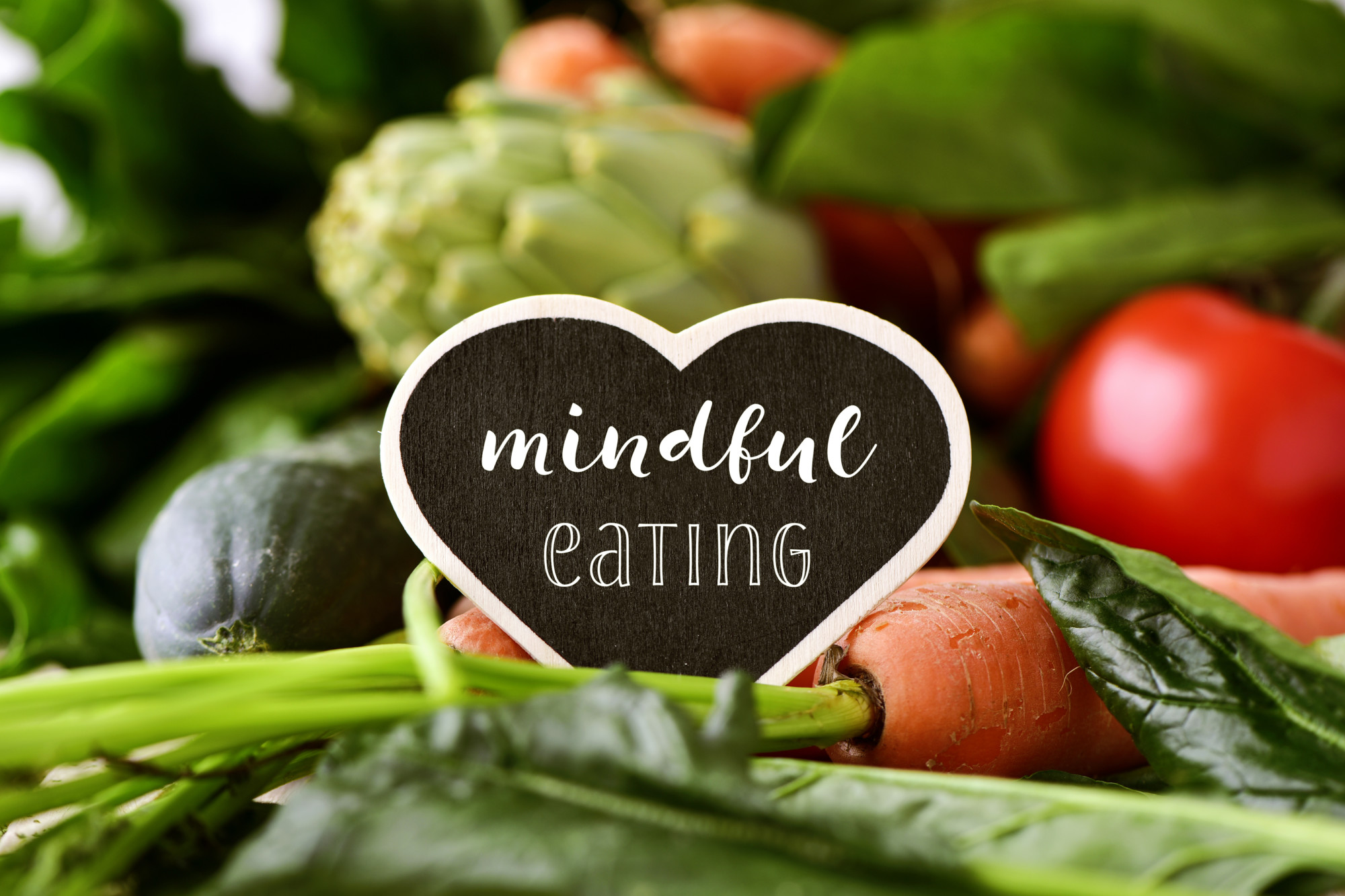 mindful eating sign on food